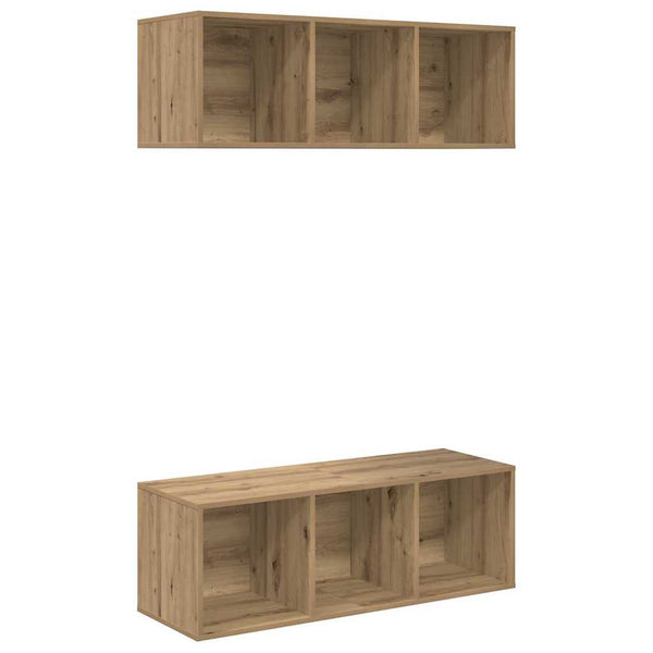 TV-tasosetti 2 pcs Artisan tammi 37 x 37 x 107 cm Tekninen puu