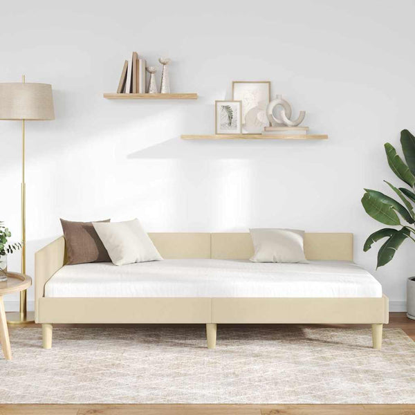 100 x 200 cm kangas kulmavuoteen runko päätyllä - Kerma