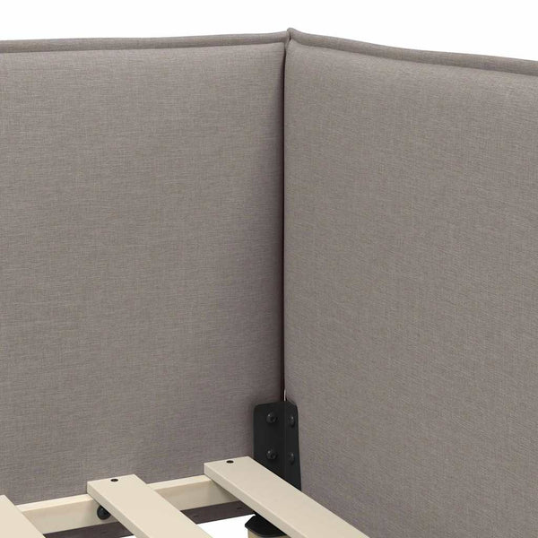 100 cm x 200 cm Harmaanruskea kulmavuoteen runko Sametti