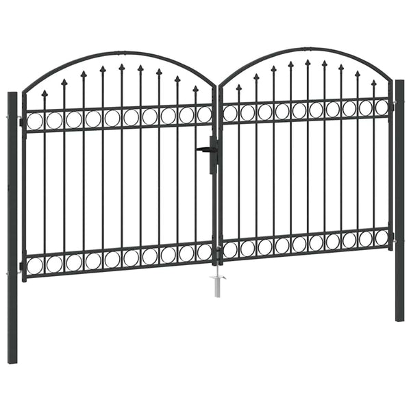 Aitausportti ASSEN 301 x 200 cm Teräs Harmaa Lukittava
