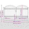 Aitausportti ASSEN 301 x 200 cm Teräs Harmaa Lukittava