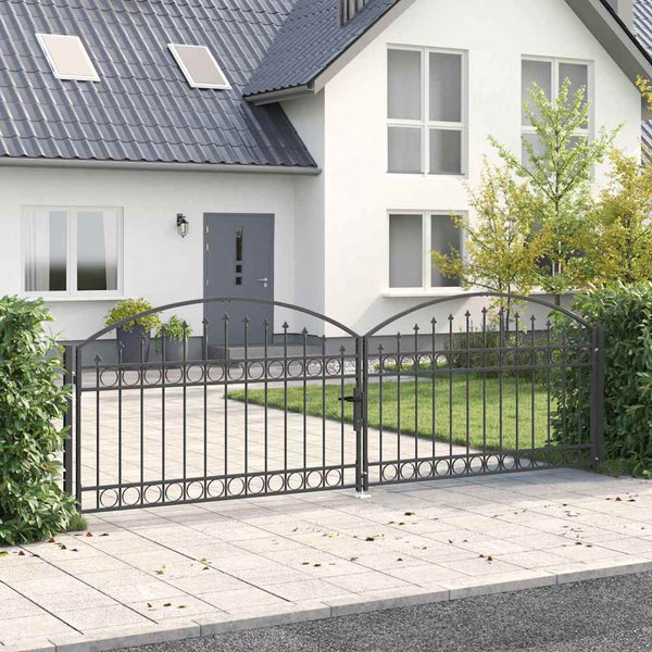 Aitausportti ASSEN 401 x 175,5 cm Teräs Harmaa Lukittava