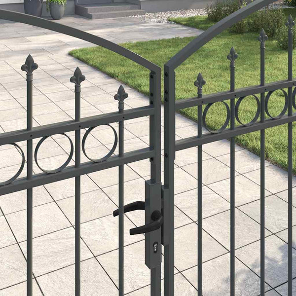 Aitausportti ASSEN 401 x 200 cm Teräs Harmaa Lukittava