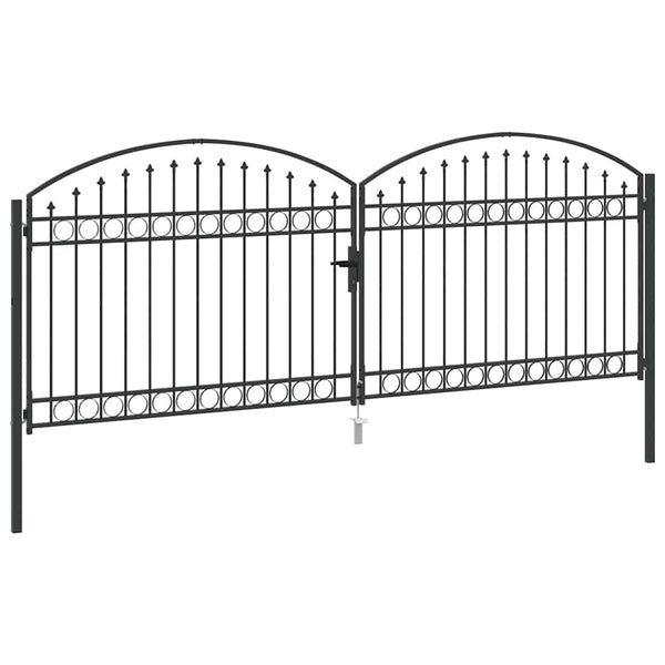Aitausportti ASSEN 401 x 200 cm Teräs Harmaa Lukittava