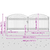 Aitausportti ASSEN 401 x 200 cm Teräs Harmaa Lukittava