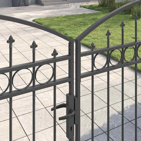 Aitausportti ASSEN 401 x 224,5 cm Teräs Harmaa Lukittava