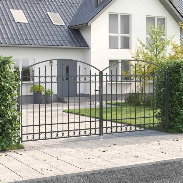 Aitausportti ASSEN 401 x 224,5 cm Teräs Harmaa Lukittava