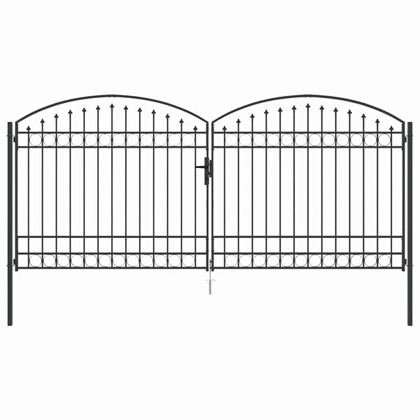 Aitausportti ASSEN 401 x 224,5 cm Teräs Harmaa Lukittava