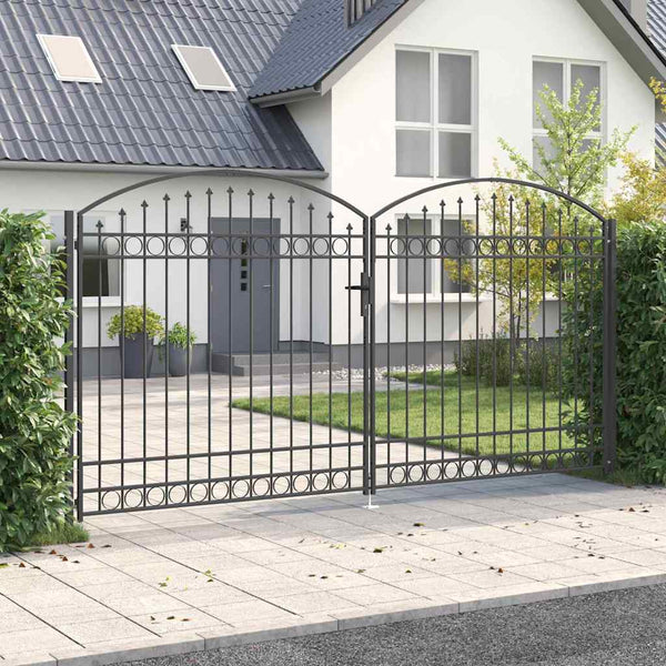 Aitausportti ASSEN 401 x 250 cm Teräs Harmaa Lukittava