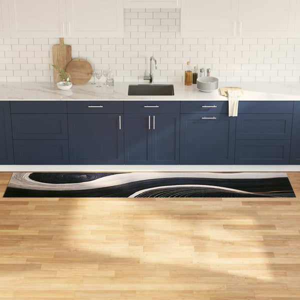 Keittiömatto Art Deco Musta 300 x 60 cm Sametti
