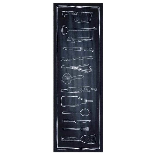 Keittiömatto Musta 180 x 60 cm Sametti