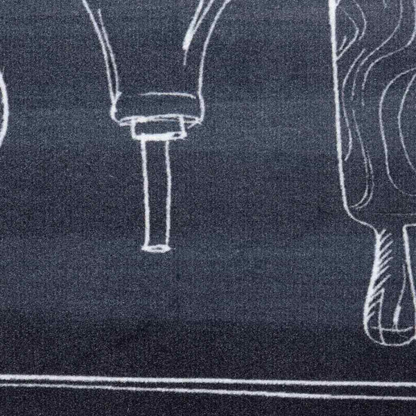 Keittiömatto Toile Musta 150 x 45 cm Sametti