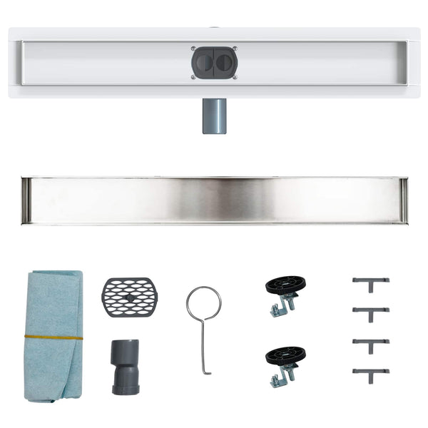 Suihkuhuuhtelija 2-in-1 360° poistoputkella Hopea 60 cm