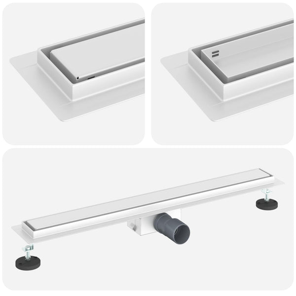 Suihkuviemäri lasikannella Hopea 80 cm Ruostumaton teräs 304