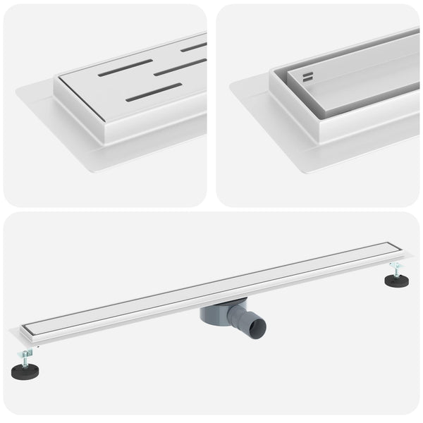 Suihkuhuuhtelija 2-in-1 360° poistoputkella Hopea 100 cm