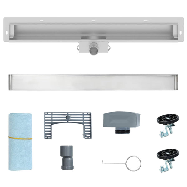 Seinään asennettu suihkuviemäri Hopea 70 cm