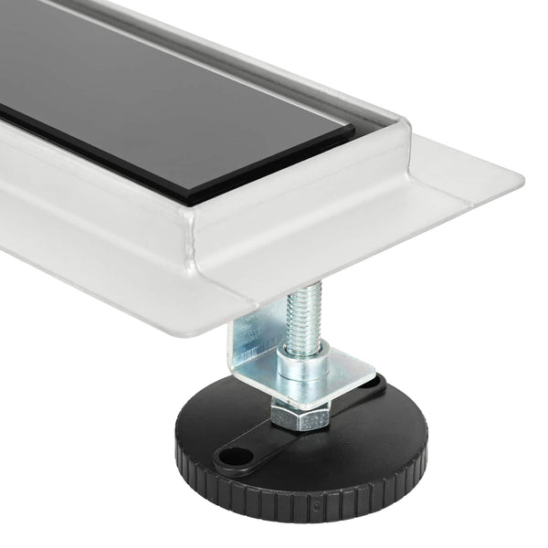 Suihkuviemäri lasikannella Musta 50 cm Ruostumaton teräs 304