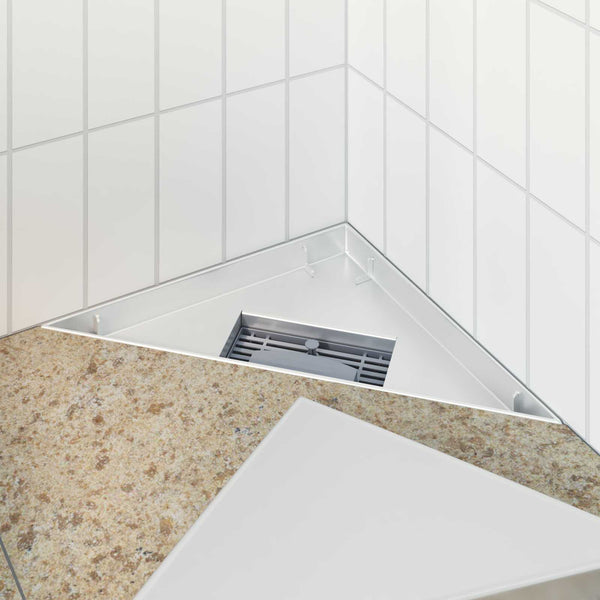 2 in 1 kolmion muotoinen suihkukaivo Hopea 25 x 25 cm