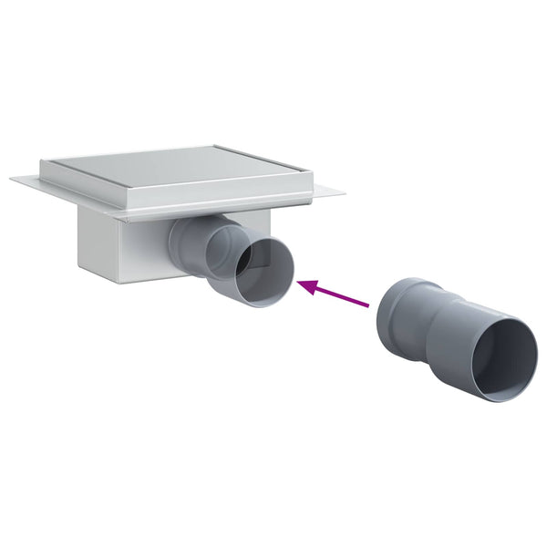 2 in 1 suihkuviemäri Hopea 15 x 15 cm Ruostumaton teräs 304