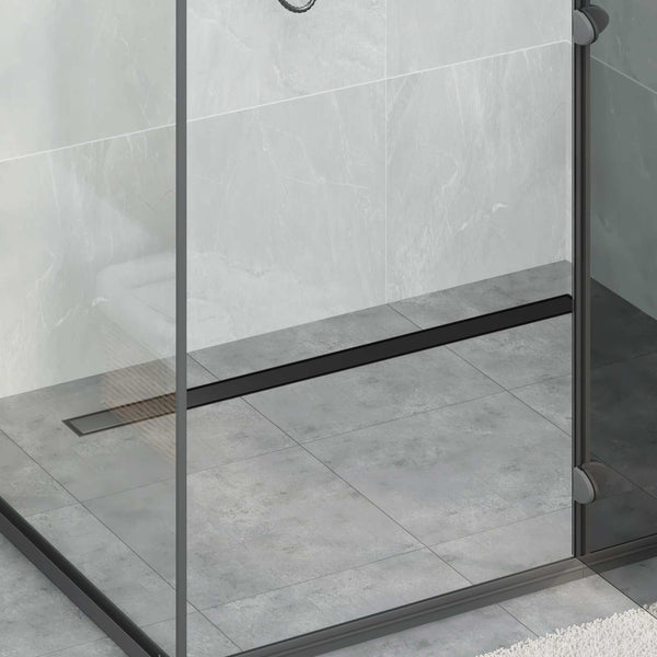 Suihkuhuuhtelija 2-in-1 360° poistoputkella Musta 100 cm