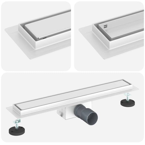 Suihkuviemäri lasikannella Hopea 60 cm Ruostumaton teräs 304