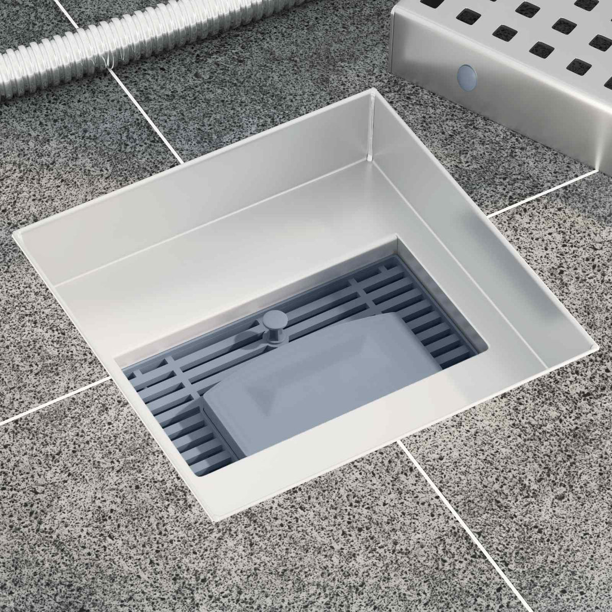 Piste suihkuviemäri Hopea 15 x 15 cm Ruostumaton teräs 304