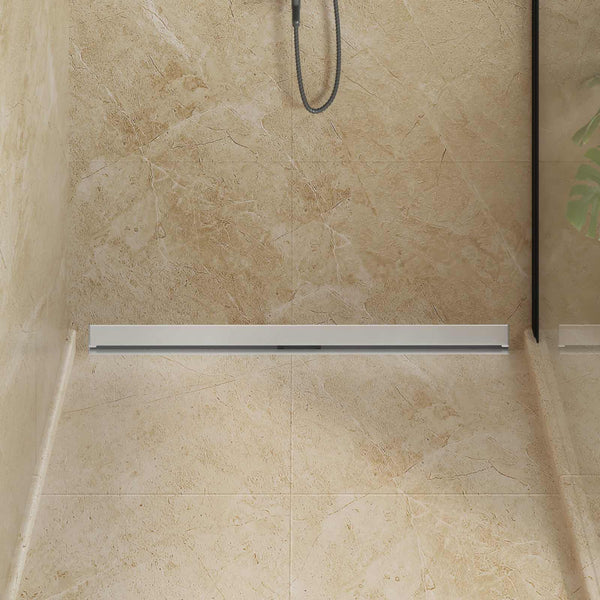 Seinään asennettu suihkuviemäri Hopea 100 cm