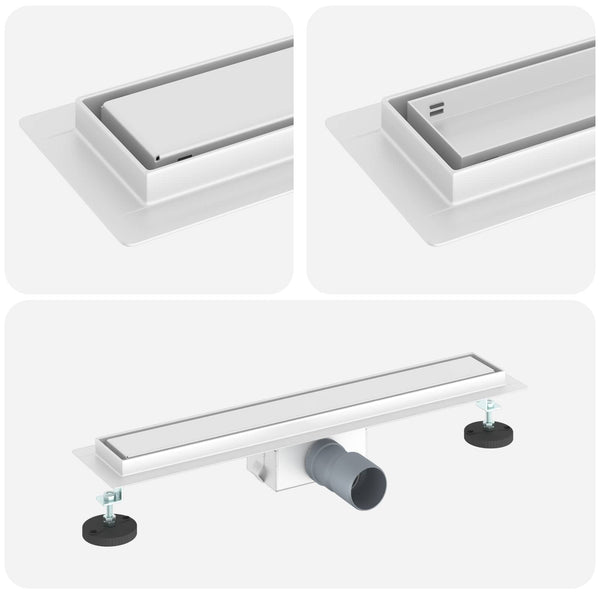 Suihkuviemäri lasikannella Hopea 50 cm Ruostumaton teräs 304