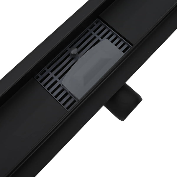 2 in 1 Suihkuviemär Musta 50 cm Ruostumaton teräs 304