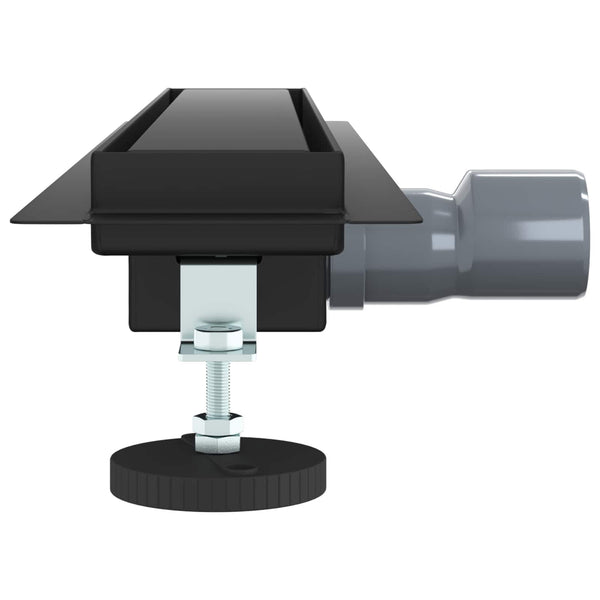 2 in 1 Suihkuviemär Musta 50 cm Ruostumaton teräs 304