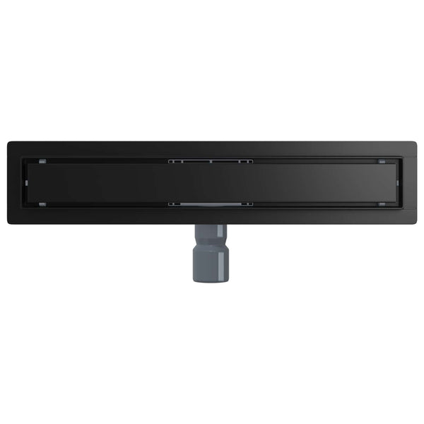 2 in 1 Suihkuviemär Musta 50 cm Ruostumaton teräs 304