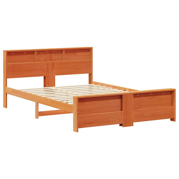 Sängyn runko hyllyllä Vaha ruskea 5FT King Size Massiivimänty