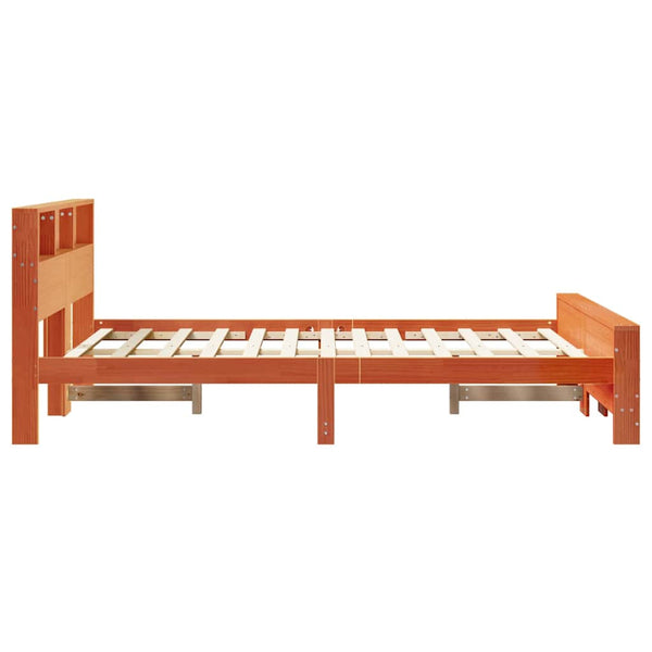 Sängyn runko hyllyllä Vaha ruskea 5FT King Size Massiivimänty