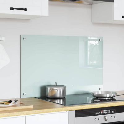 Keittiön suojapaneeli Valkoinen 80 x 50 x 0.8 cm karkaistu lasi