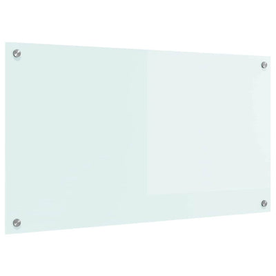 Keittiön suojapaneeli Valkoinen 90 x 50 x 0.8 cm karkaistu lasi