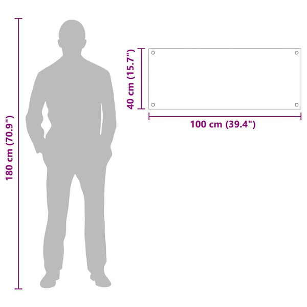 Keittiön suojapaneeli Läpinäkyvä 100 x 40 cm karkaistu lasi