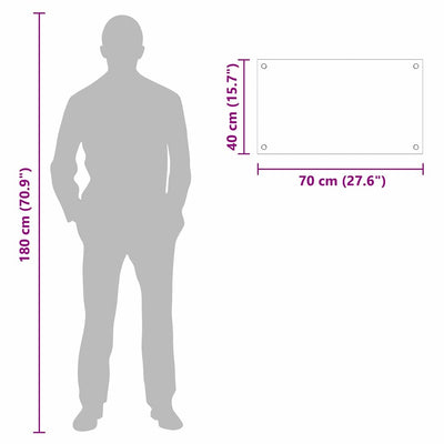 Keittiön suojapaneeli Musta 70 x 40 x 0.8 cm karkaistu lasi
