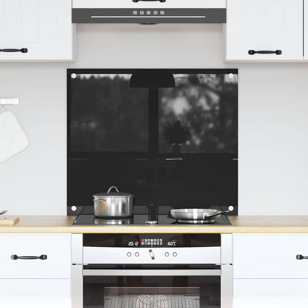 Keittiön suojapaneeli Musta 70 x 60 cm karkaistu lasi