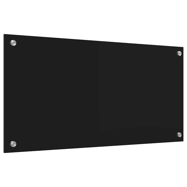 Keittiön suojapaneeli Musta 80 x 40 cm karkaistu lasi