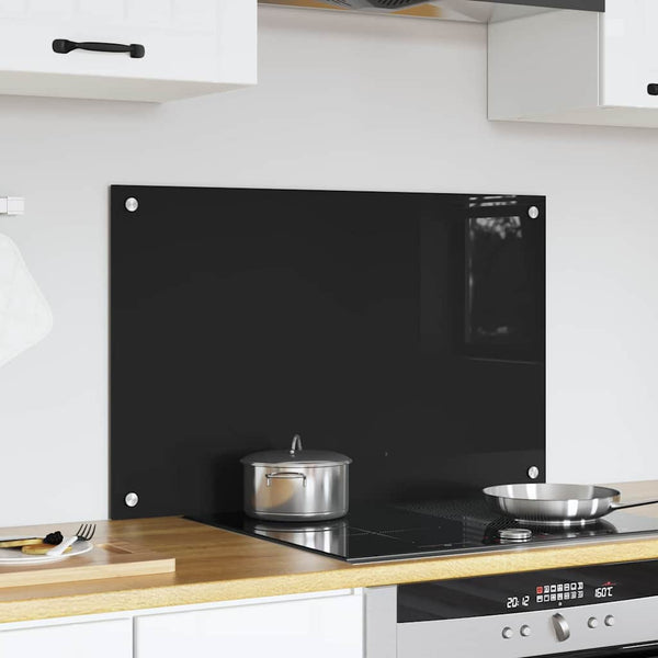 Keittiön suojapaneeli Musta 80 x 50 cm karkaistu lasi