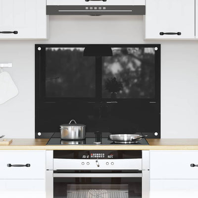 Keittiön suojapaneeli Musta 80 x 60 x 0.8 cm karkaistu lasi