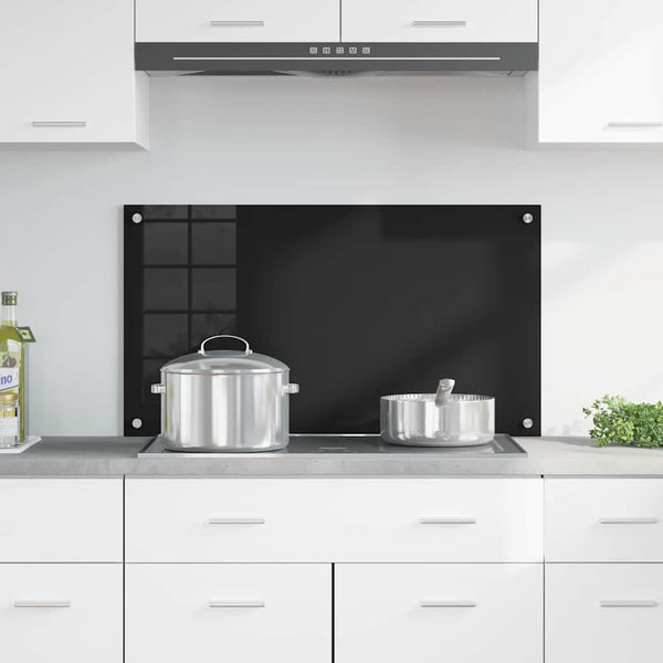 Keittiön suojapaneeli Musta 90 x 50 cm karkaistu lasi