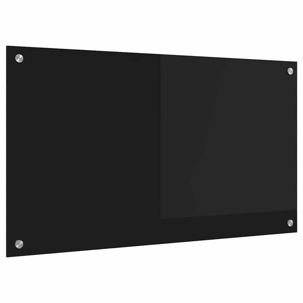 Keittiön suojapaneeli Musta 90 x 50 cm karkaistu lasi