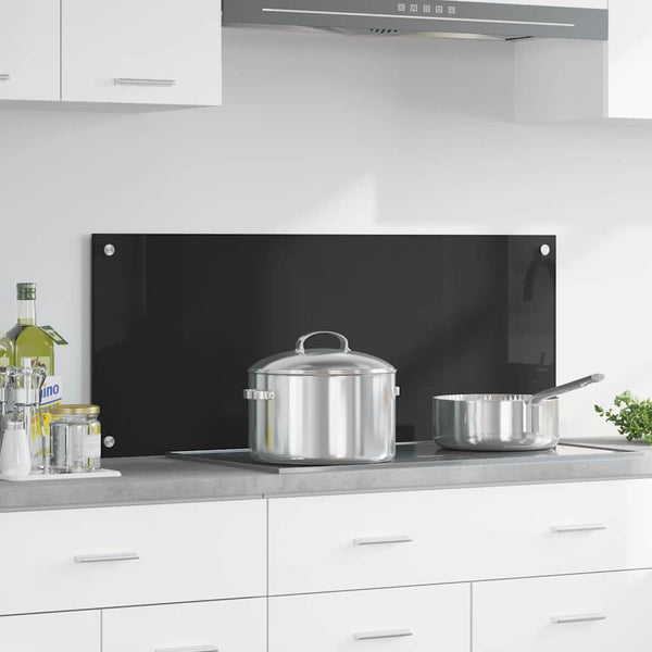 Keittiön suojapaneeli Musta 100 x 40 cm karkaistu lasi