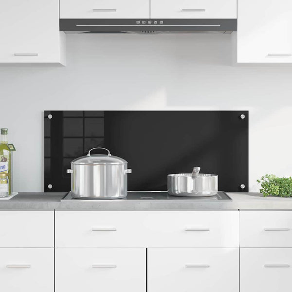Keittiön suojapaneeli Musta 100 x 40 cm karkaistu lasi