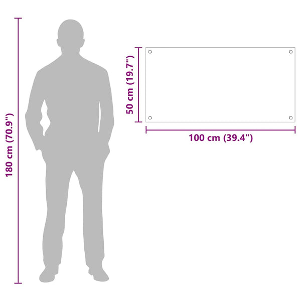 Keittiön suojapaneeli Musta 100 x 50 cm karkaistu lasi