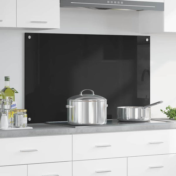 Keittiön suojapaneeli Musta 100 x 60 cm karkaistu lasi