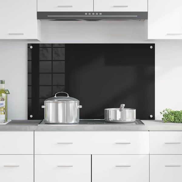 Keittiön suojapaneeli Musta 100 x 60 cm karkaistu lasi