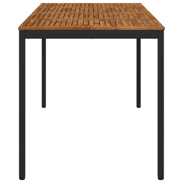 Puutarhan baaripöytä Luonnollinen ja musta 196 x 100,5 x 105 cm