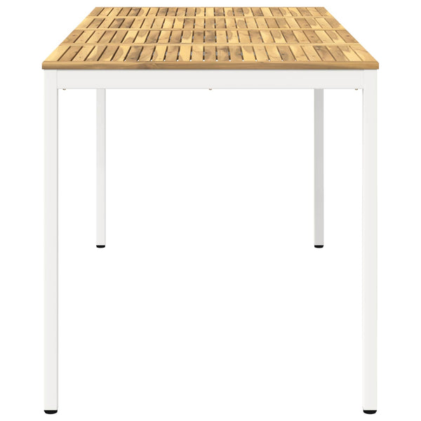 Puutarhan baaripöytä valkoinen 196 x 100,5 x 105 cm